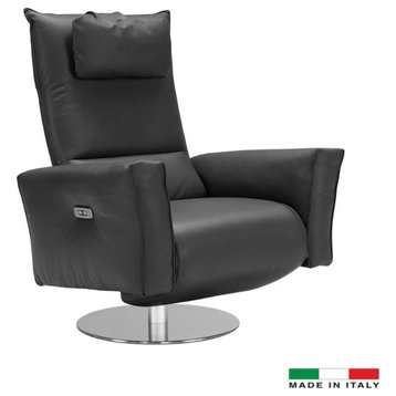 Lia Collection Accent Chair Recliner, Full Grain Italian Leather
