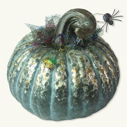 Widow's Peak Green Gourd Pumpkin - Holiday Accents And Figurines