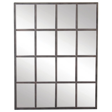 Industrial Black Glass Wall Mirror 53394