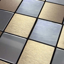 Metal Tile Backsplash Kitchen Stainless Steel Mosaic Brushed Aluminum Panel - Mosaic Tile