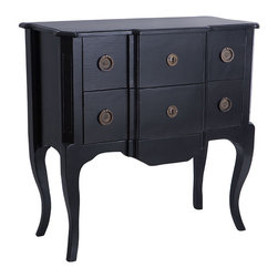 Small Black Directoire Chest - Accent Chests And Cabinets