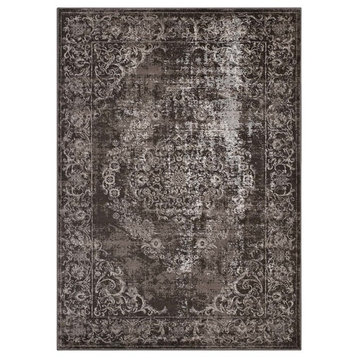 Country Farm Living Area Rug, Vintage, Antique Disressed Brown