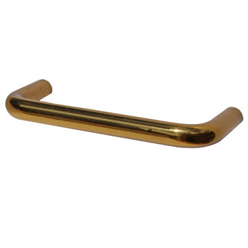 Cabinet Pull Bright Solid Brass Plain 3" |
