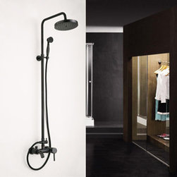 Antique Oil-rubbed Bronze Wall Mount Waterfall Rainfall + Handheld Shower Tap - - Bathroom Sink Faucets