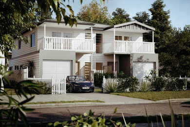 Photo of a beach style home design in Sydney.