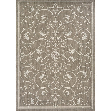 Couristan Recife Veranda Champagne and Taupe Indoor/Outdoor Rug, 2'x3'7"