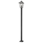 Z-Lite - Talbot 3 Light Outdoor Post Mounted Fixture in Black - Spice up and illuminate an exterior front or back walkway with a classic fixture reflecting a charming village theme. Made from Midnight Black metal and clear beveled glass panels this three-light outdoor post mounted fixture delivers an artful upgrade with an industrial attitude and a sleek geometric linear post.andnbsp