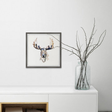 "Moose Face" Framed Painting Print