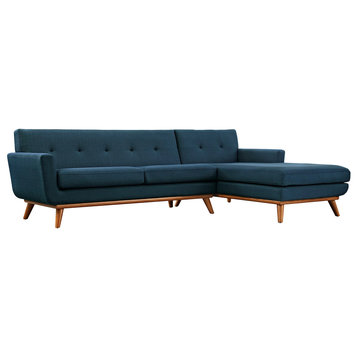 Modway Engage Right-Facing Sectional Sofa, Azure
