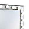 Benzara BM274654 Lighted Wall Mirror, 12 Bulb Sockets, Mirrored Frame, Silver