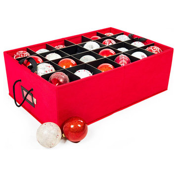 48" 4" Christmas Ornament Storage Box With Dividers