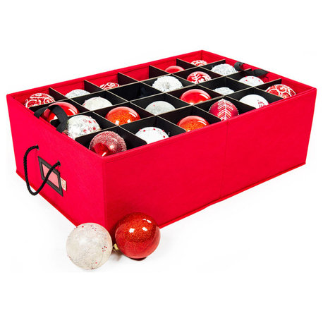 48" 4" Christmas Ornament Storage Box With Dividers