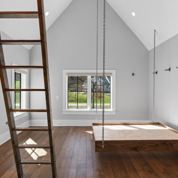 Luxury Bedroom with Overhead Loft, Swing Bed & Shiplap Walls