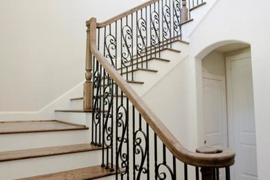Inspiration for a transitional staircase remodel in Houston