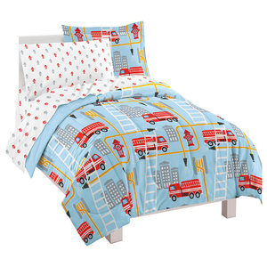 Fire Truck Ultra Soft Microfiber Comforter Set Contemporary Kids Comforters By Chf Industries