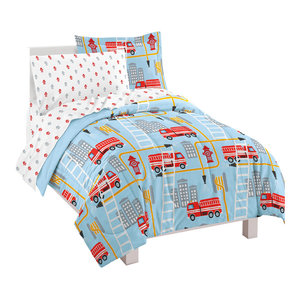 Kute Kids Super Soft Fire Trucks Brick Sheet Set Contemporary