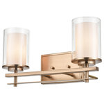 Millennium - Millennium 5502-MG Two Light Wall Sconce, Modern Gold Finish - We all harbor a little vanity, and just the right selection of vanity light is certain to satisfy. It's an opportunity to make a bold design statement while bathing you in the perfect light. Light bulbs are not included.