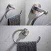 Elie Bathroom Towel Ring, Brushed Nickel