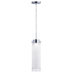 Maxim Lighting - Scope 8W LED Pendant - High tech LED modules are encased in die-cast housings finished in Polished Chrome. They support Frost glass cylinders with a Clear reveal on both ends. This classic design is a staple for contemporary pendants. Available in three sizes.