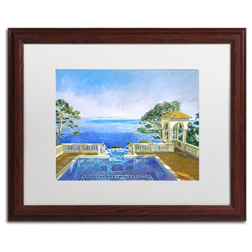 David Lloyd Glover 'Cap Martin, Monaco' Art, Wood Frame, 16"x20", White Matte