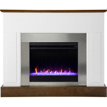 Eastrington Color Changing Electric Fireplace - White