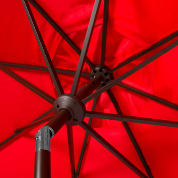 Safavieh Venice Single Scallop 9' Crank Umbrella, Red/White