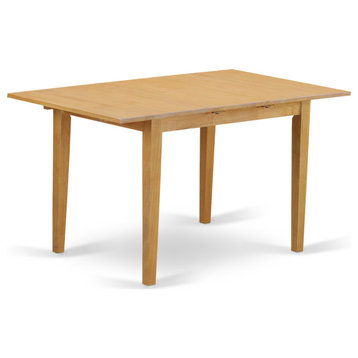 Norfolk Rectangular Table With 12" Butterfly Leaf, Oak Finish