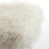 Plano Mongolian Sheepskin Faux Fur Throw, Stone White, 50"x70"