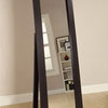 Benzara BM159251 Sophisticated Floor Mirror With Wooden Frame, Brown