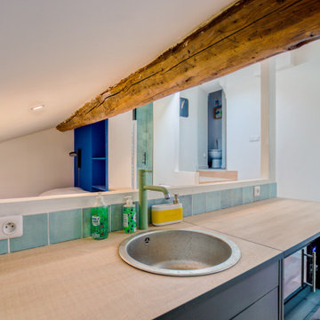 Rénovation d'un studio sous les toits