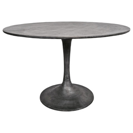 Gunmetal Round Dining Table, 48"