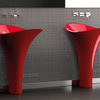 Love Lux Modern Pedestal Sink, Red