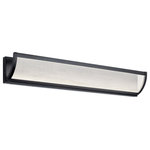 Elan Lighting - Elan Lighting 85051MBK Roone - 34" 28W 1 LED Linear Bath Vanity - Roone fixtures are elegance redefined, and strikinRoone 34" 28W 1 LED  Matte Black Ribbed AUL: Suitable for damp locations Energy Star Qualified: n/a ADA Certified: n/a  *Number of Lights: Lamp: 1-*Wattage:28w LED bulb(s) *Bulb Included:Yes *Bulb Type:LED *Finish Type:Matte Black