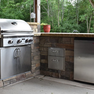 Buffed Limestone Outdoor Kitchen