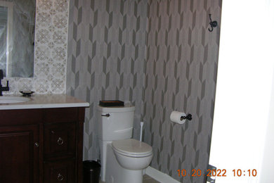 Wallpaper in small bathroom