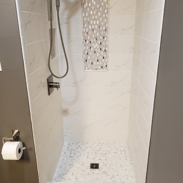 Complete Bathroom Makeover & Flooring- What a Difference!