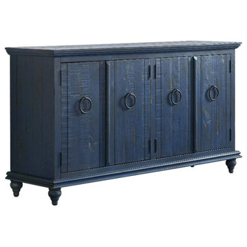 Bowery Hill Modern / Contemporary Rustic Blue Solid Wood 65" TV Stand