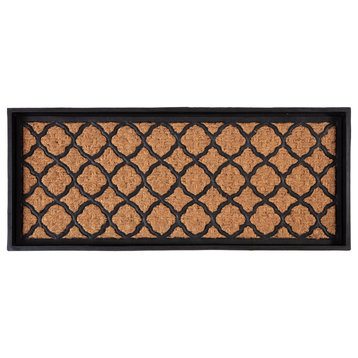 34.5"x14"x1.5" Rubber Boot Tray With Trellis Coir and Rubber Insert