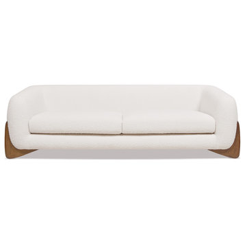 Alpine 90.5" Boucle Sherpa Sofa, Ivory White