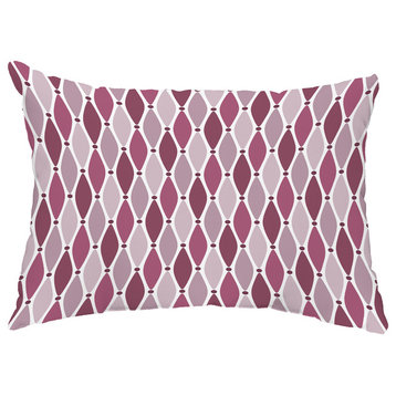 Wavy 14"x20" Decorative Abstract Outdoor Throw Pillow, Purple