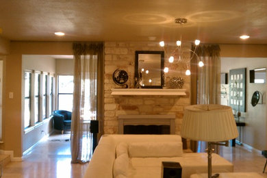 Example of a trendy living room design in Austin