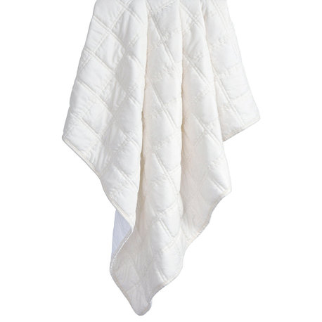 Stella Faux Silk Velvet Double Box Stitch Throw, 50"x60", 1PC, Stone