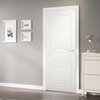 Solid French Door / Mela 7001 Matte White / Single Regular, 18" X 84"