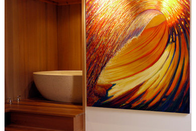 Example of a mid-sized beach style bathroom design in San Francisco