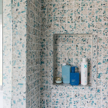 Vetrazzo Floating Blue Mosaic Tiles