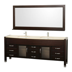 78" Double Bathroom Vanity Set Espresso with Stone Top - Bathroom Vanities And Sink Consoles