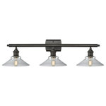 Innovations Lighting - Orwell 3-Light LED Bath Fixture, Oil Rubbed Bronze, Glass: Clear - A truly dynamic fixture, the Ballston fits seamlessly amidst most decor styles. Its sleek design and vast offering of finishes and shade options makes the Ballston an easy choice for all homes.