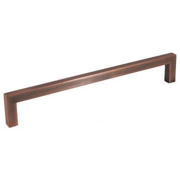 Celeste Square Bar Pull Cabinet Handle Antique Copper Solid Zinc, 8"