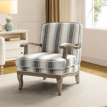 Peppone Contemporary Armchair, Stripe