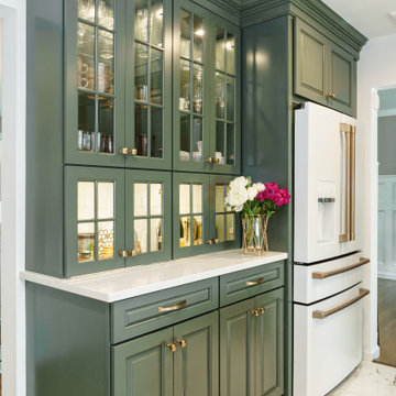 Sage Green Kitchen with Gold Accents